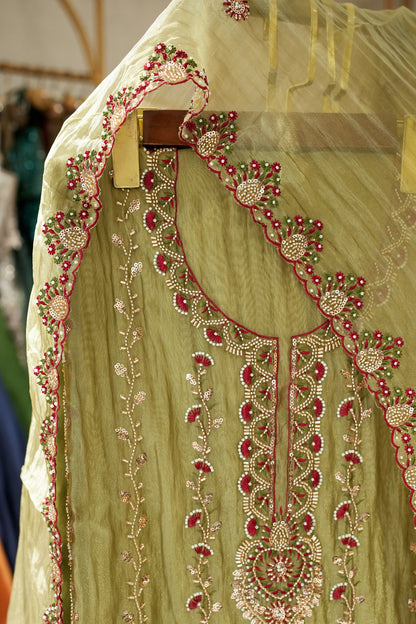 Trisha Hand Embroidered Unstitched Suit Set