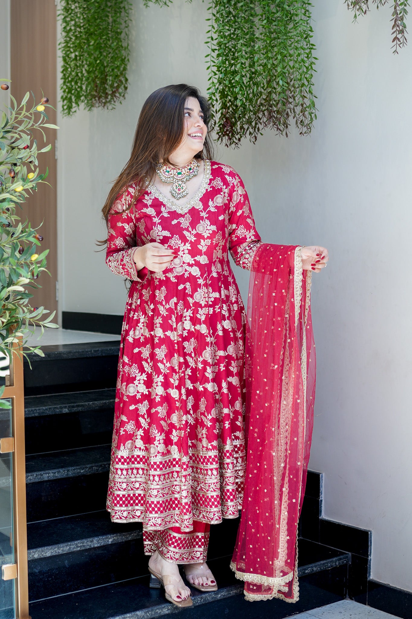 Meira Embroidered Anarkali Suit Set