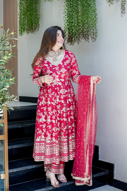 Meira Embroidered Anarkali Suit Set