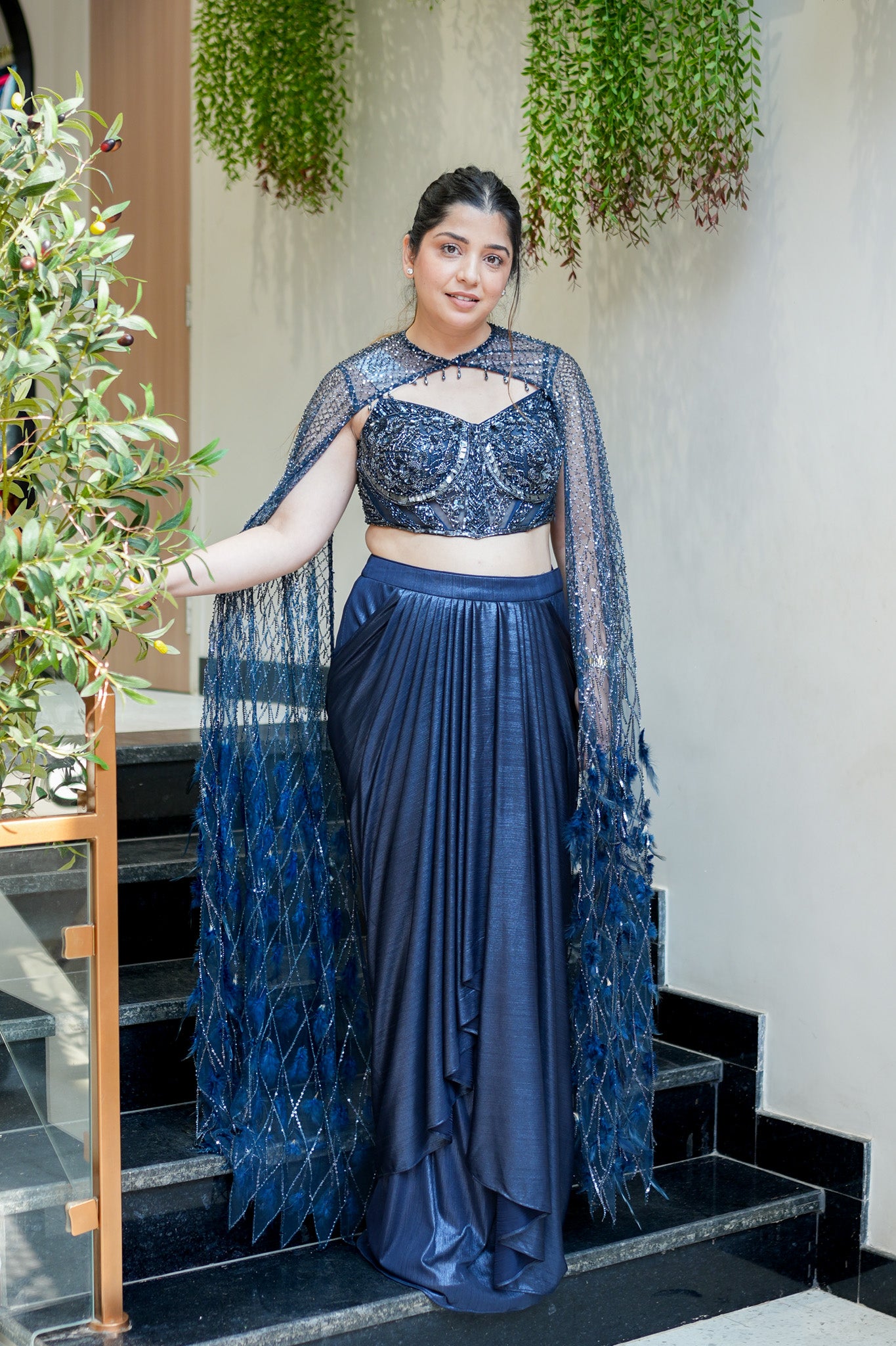 Ratna Hand Embroidered Lehenga with Cape