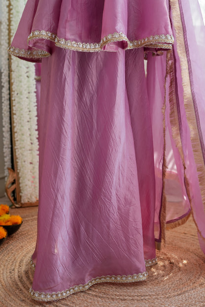 Sahina Pink Embroidred Garara Set