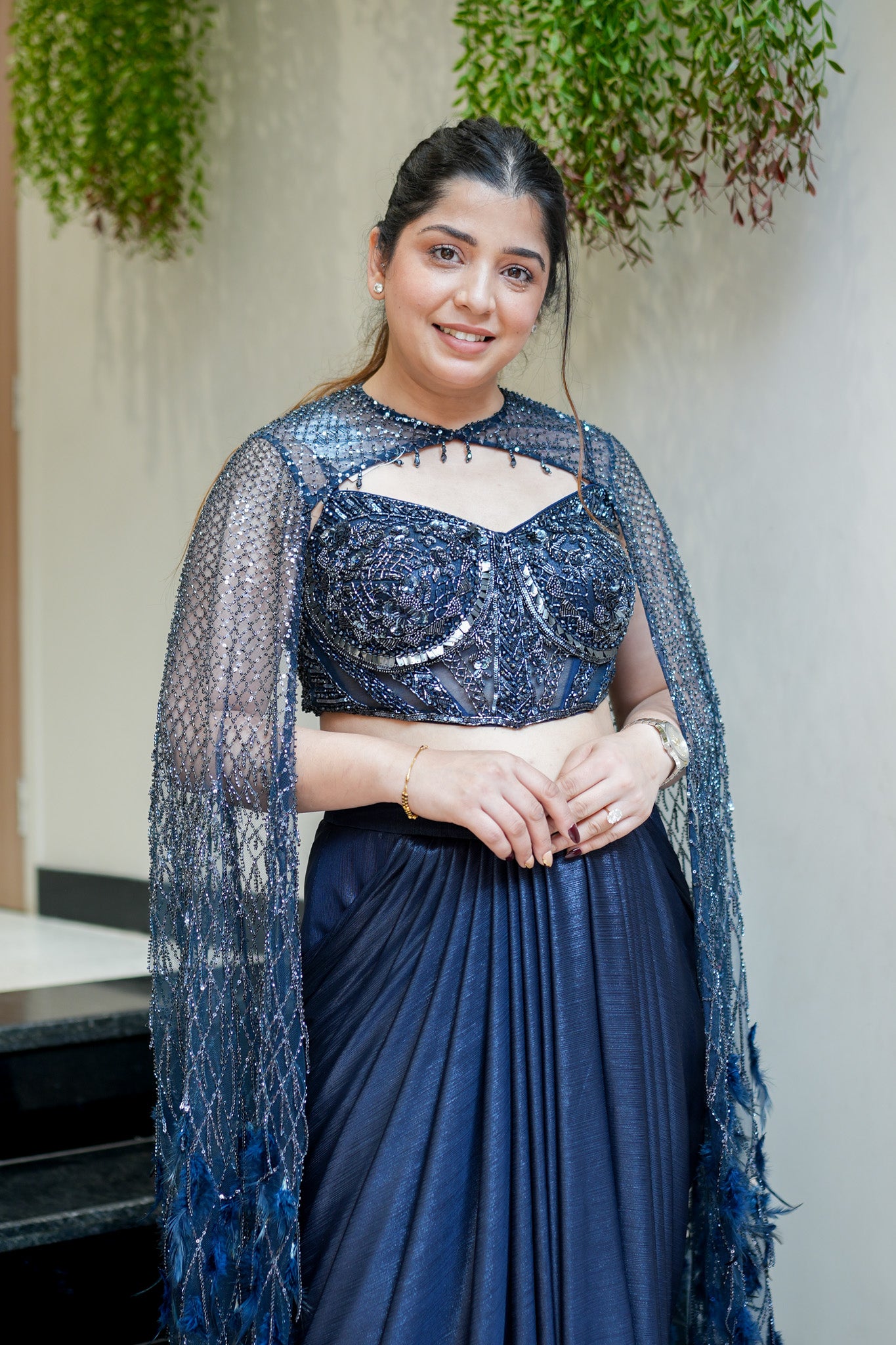 Ratna Hand Embroidered Lehenga with Cape