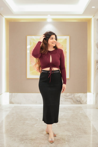 Riley Knitted Skirt with Belt