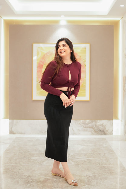 Riley Knitted Skirt with Belt