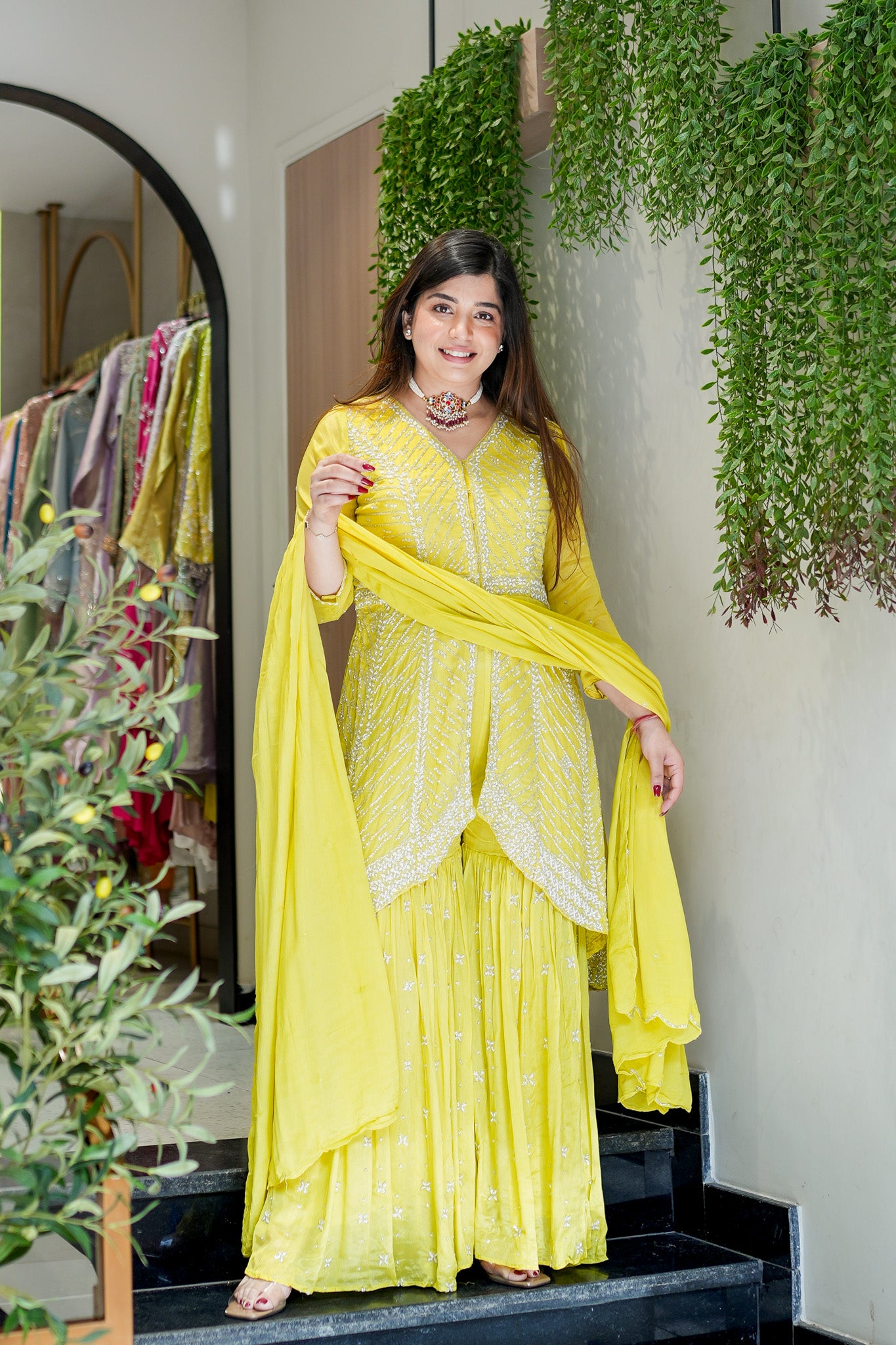 Aabha Embroidered Sharara Suit Set