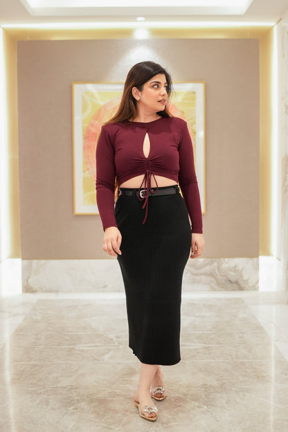 Riley Knitted Skirt with Belt