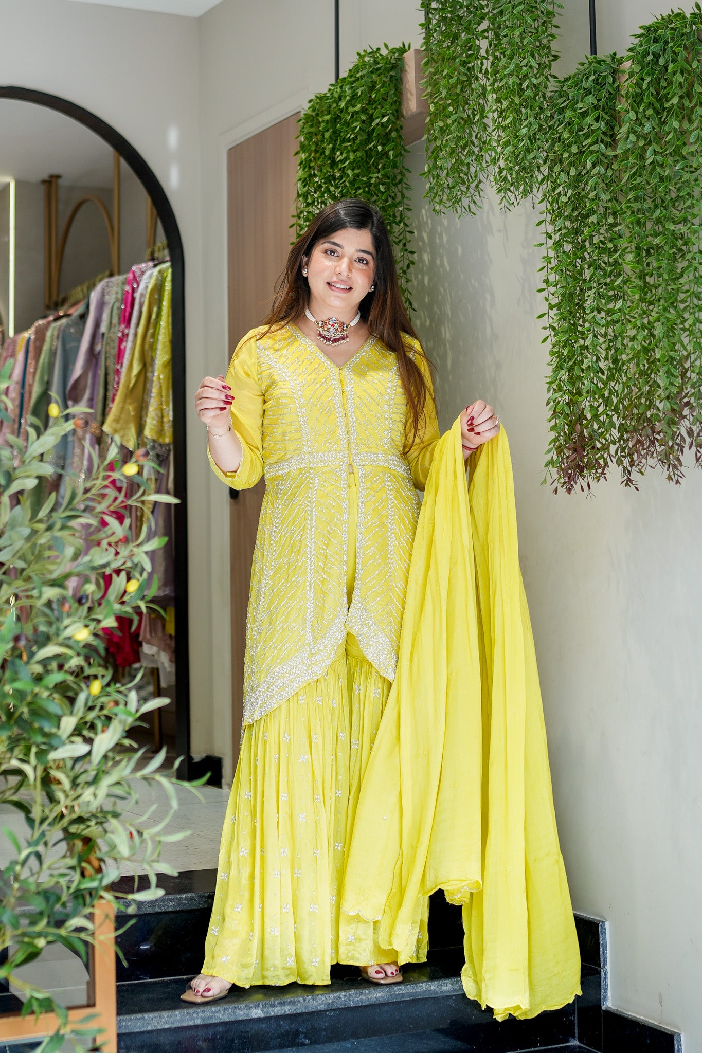 Aabha Embroidered Sharara Suit Set