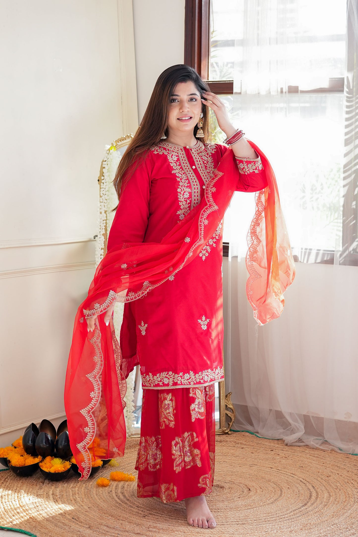 Hasrat Red Sharara Set