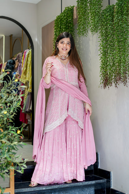 Aabha Embroidered Sharara Suit Set