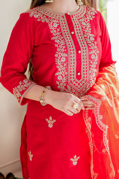 Hasrat Red Sharara Set