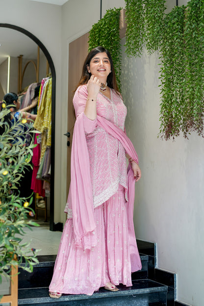 Aabha Embroidered Sharara Suit Set