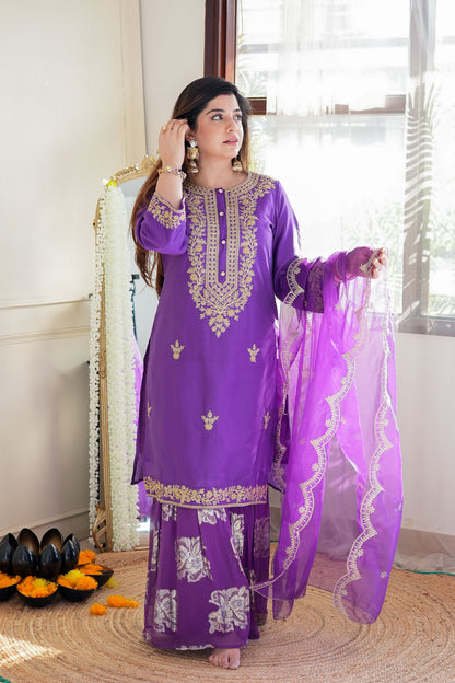 Hasrat Purple Sharara Set