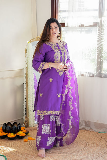 Hasrat Purple Sharara Set