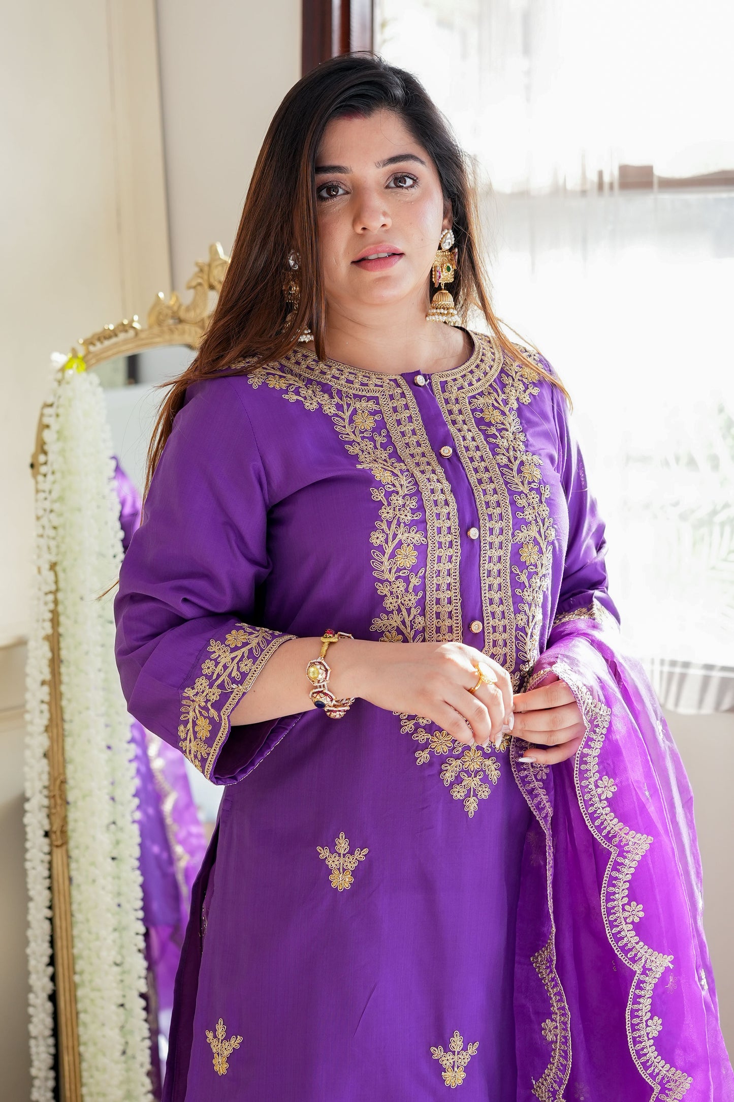 Hasrat Purple Sharara Set