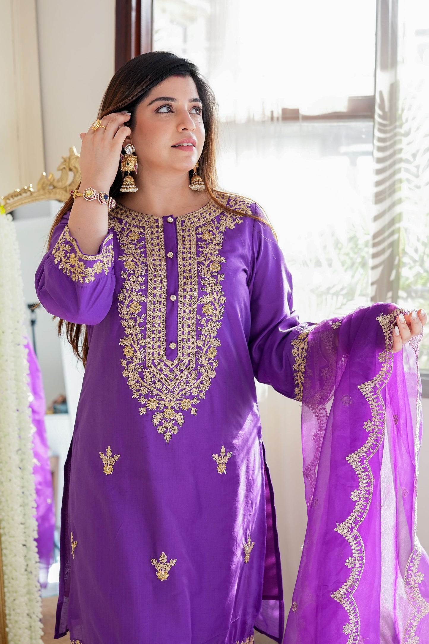 Hasrat Purple Sharara Set