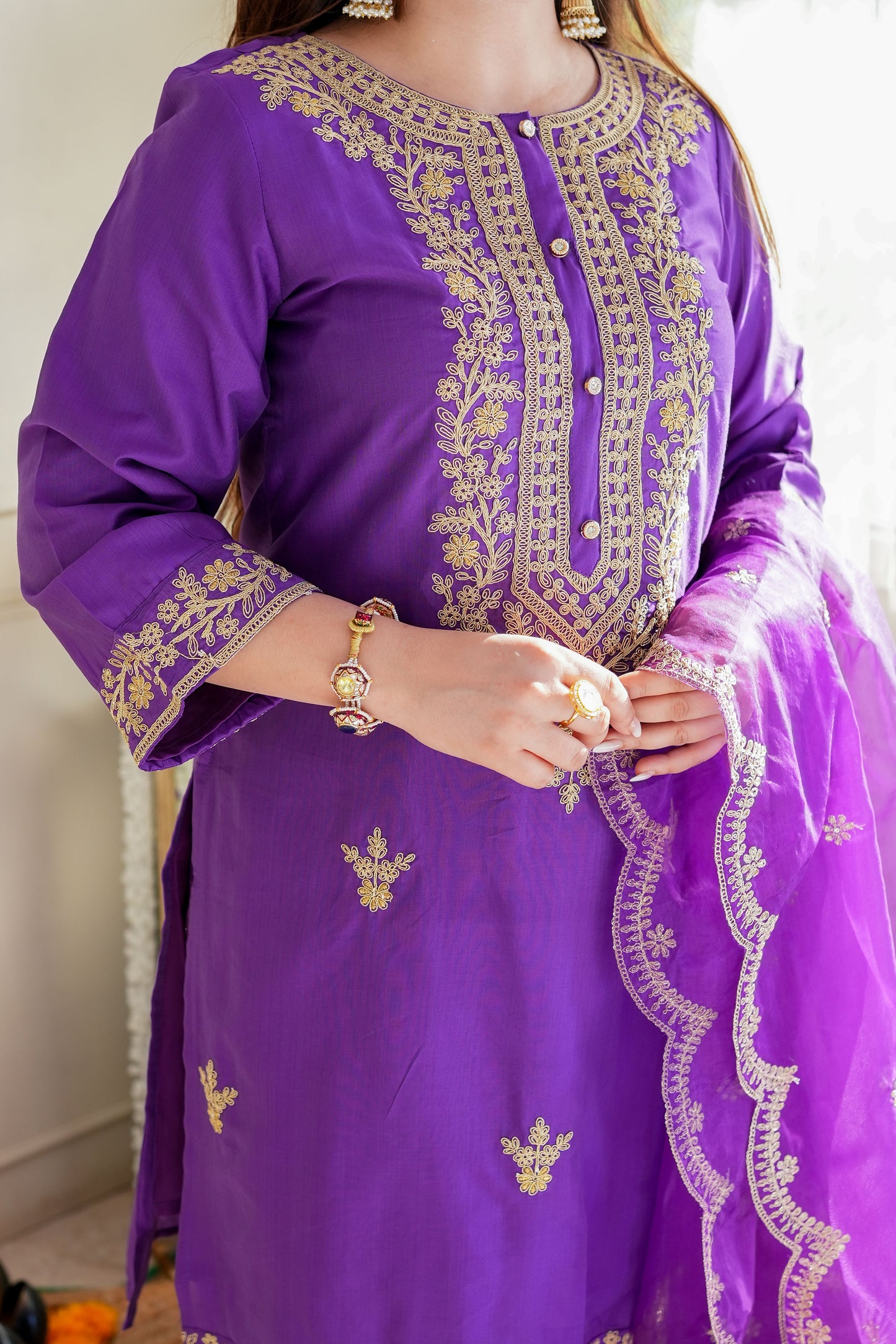 Hasrat Purple Sharara Set