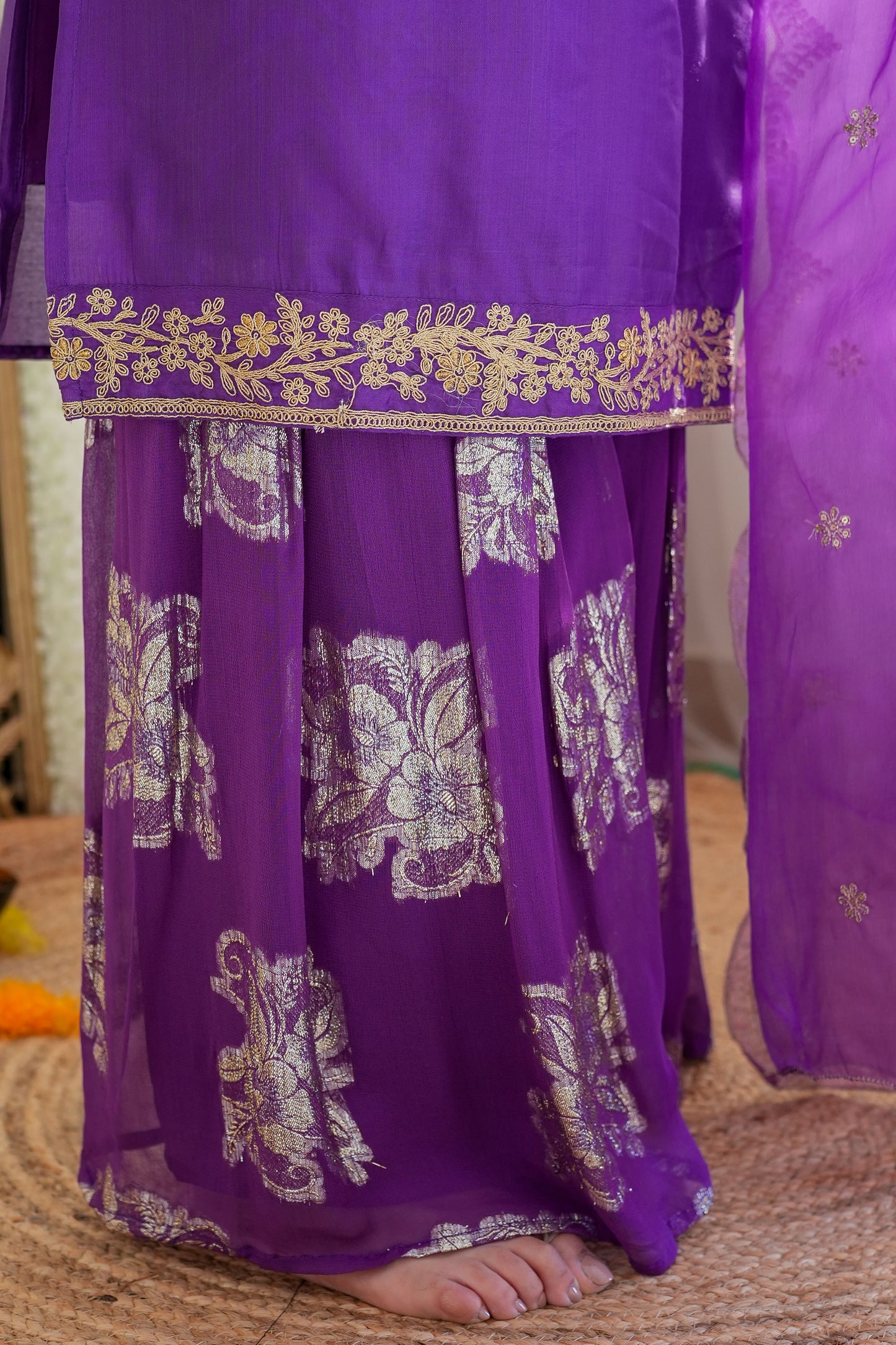 Hasrat Purple Sharara Set