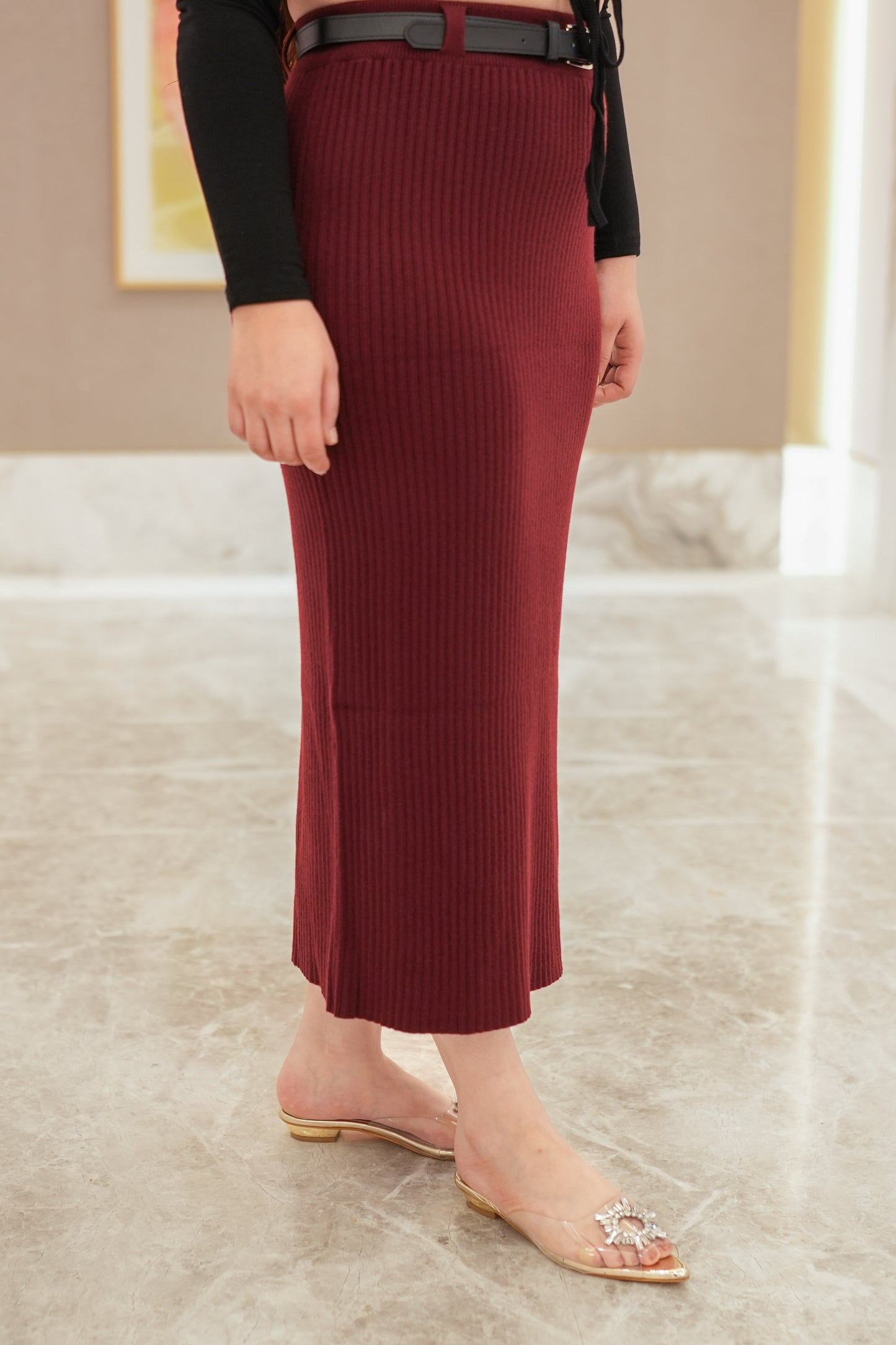 Riley Knitted Skirt with Belt