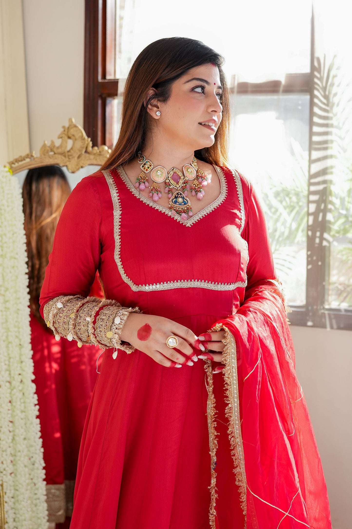 Hayaat Red Anarkali Suit Set