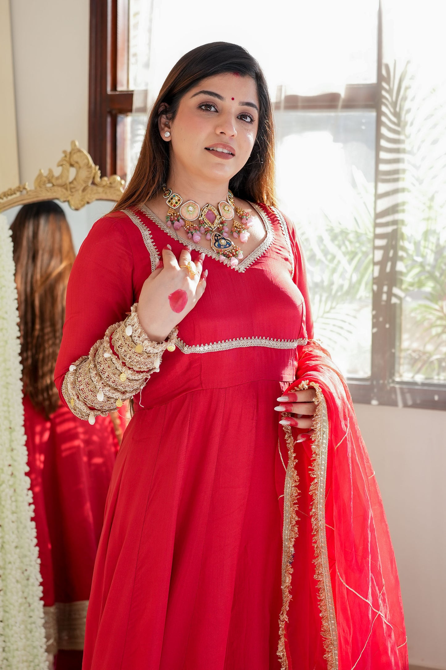 Hayaat Red Anarkali Suit Set