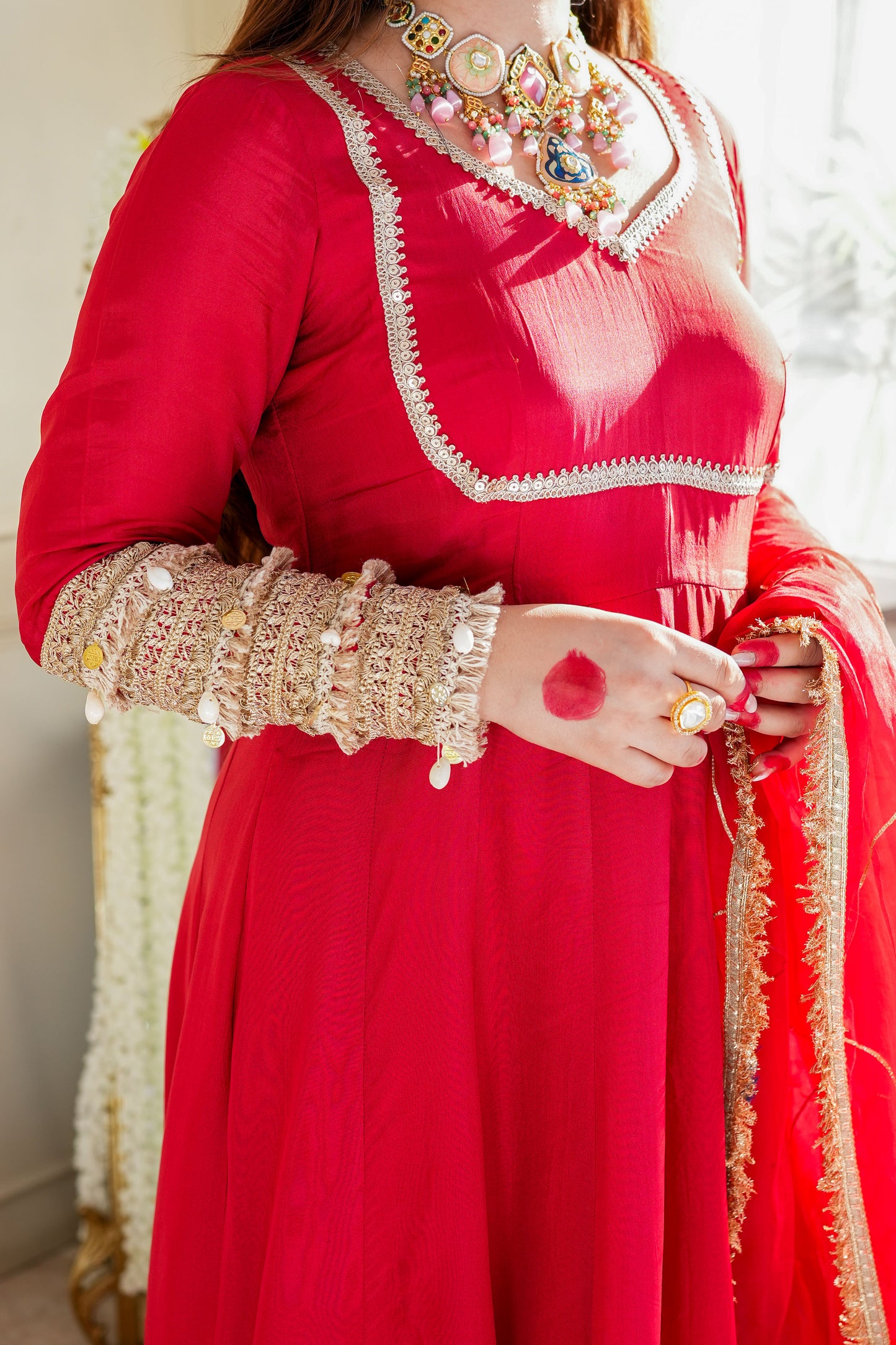 Hayaat Red Anarkali Suit Set