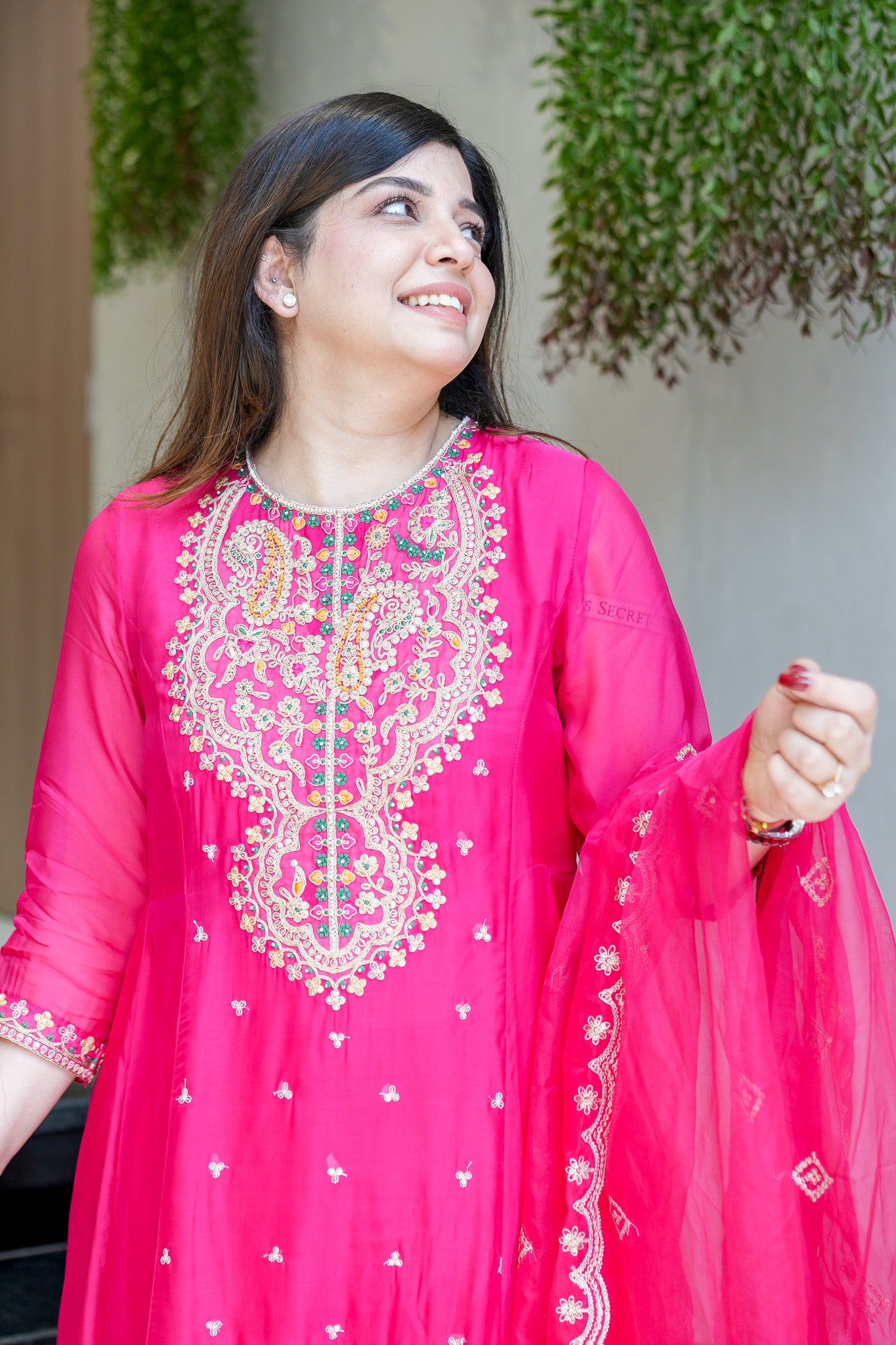 Vishira Embroidered Short Anarkali Suit Set