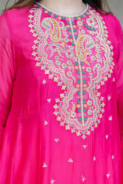 Vishira Embroidered Short Anarkali Suit Set