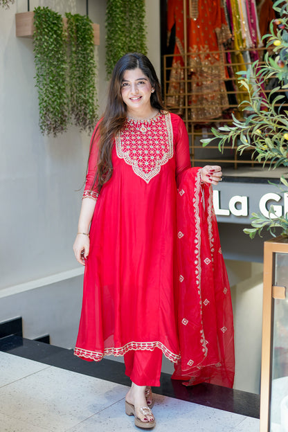 Mehal Embroidered Anarkali Suit Set