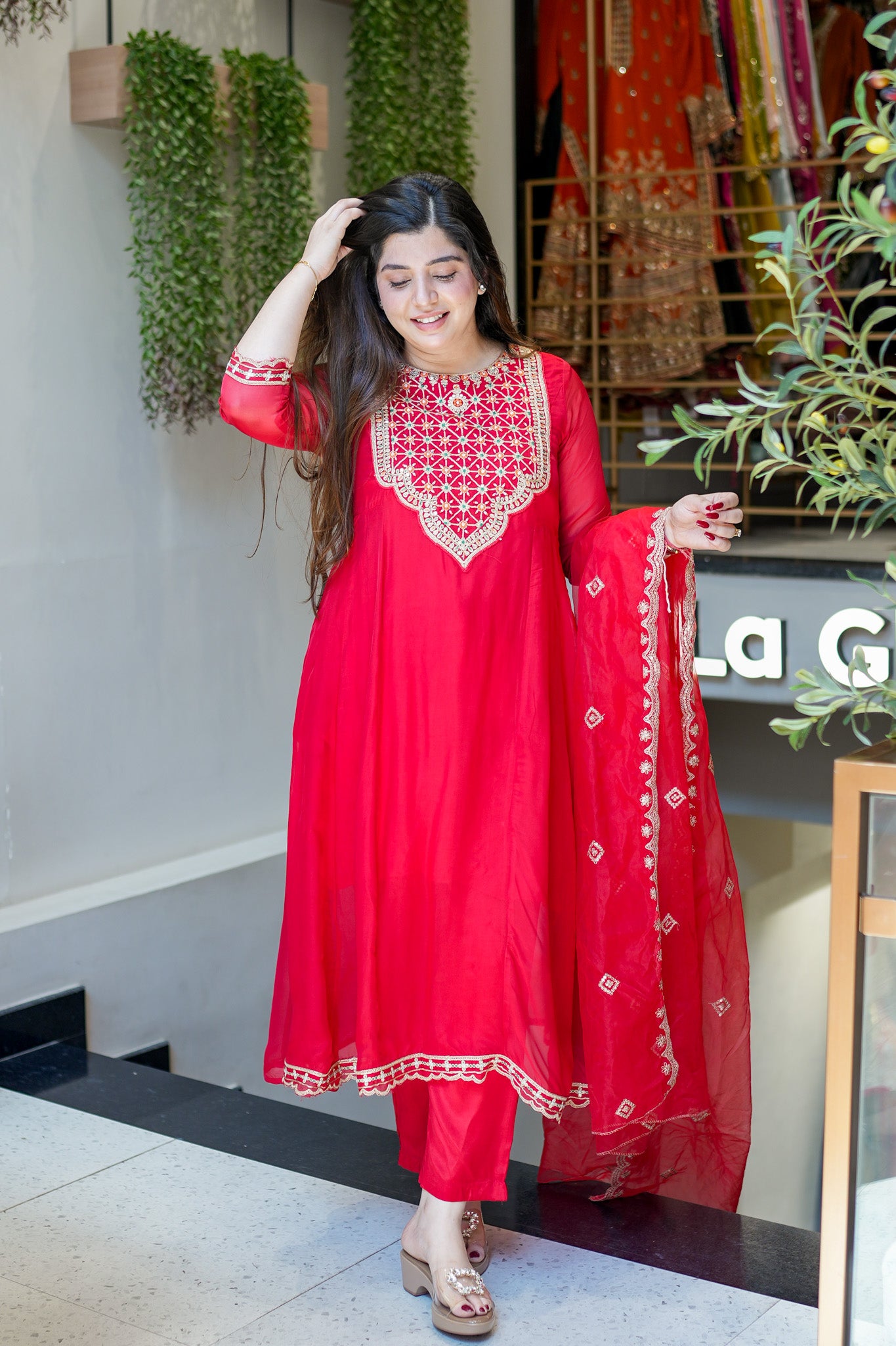 Mehal Embroidered Anarkali Suit Set