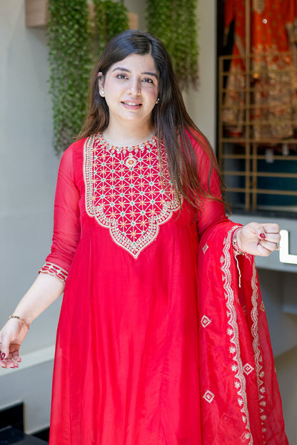 Mehal Embroidered Anarkali Suit Set