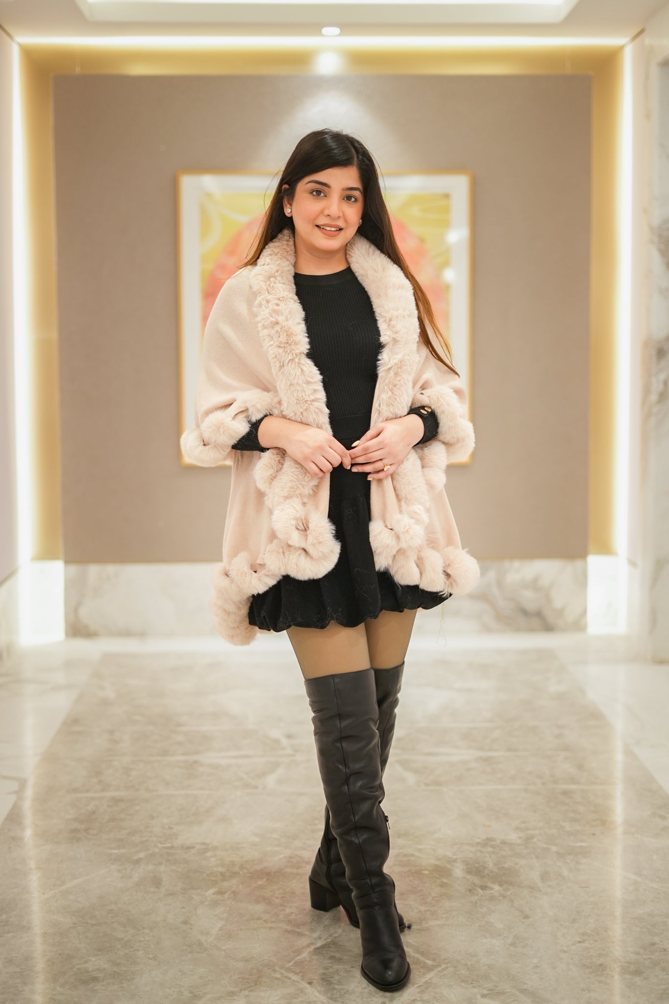 Cressida Woollen Furr Cape