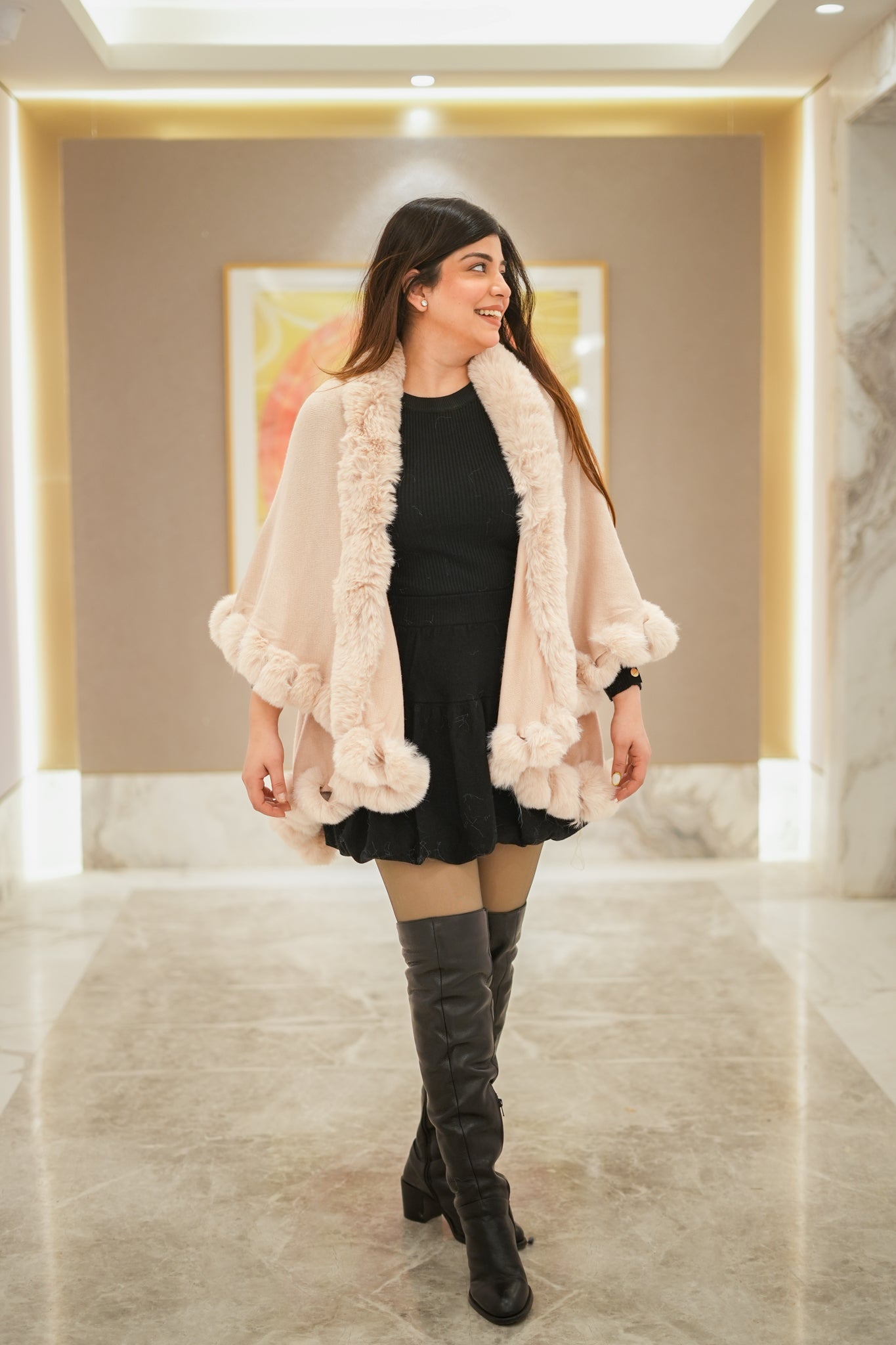 Cressida Woollen Furr Cape