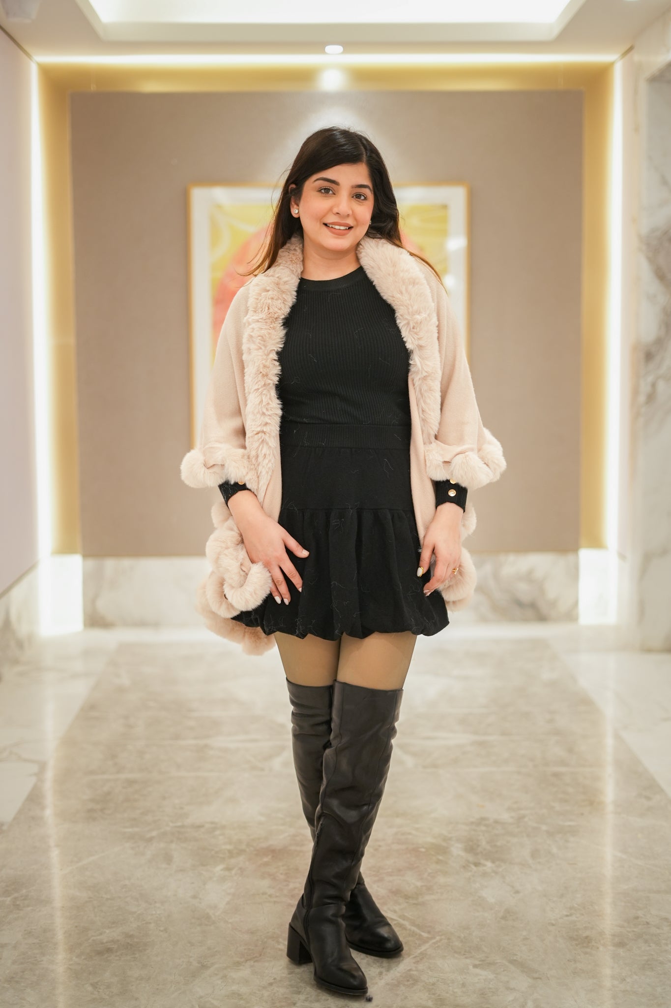 Cressida Woollen Furr Cape