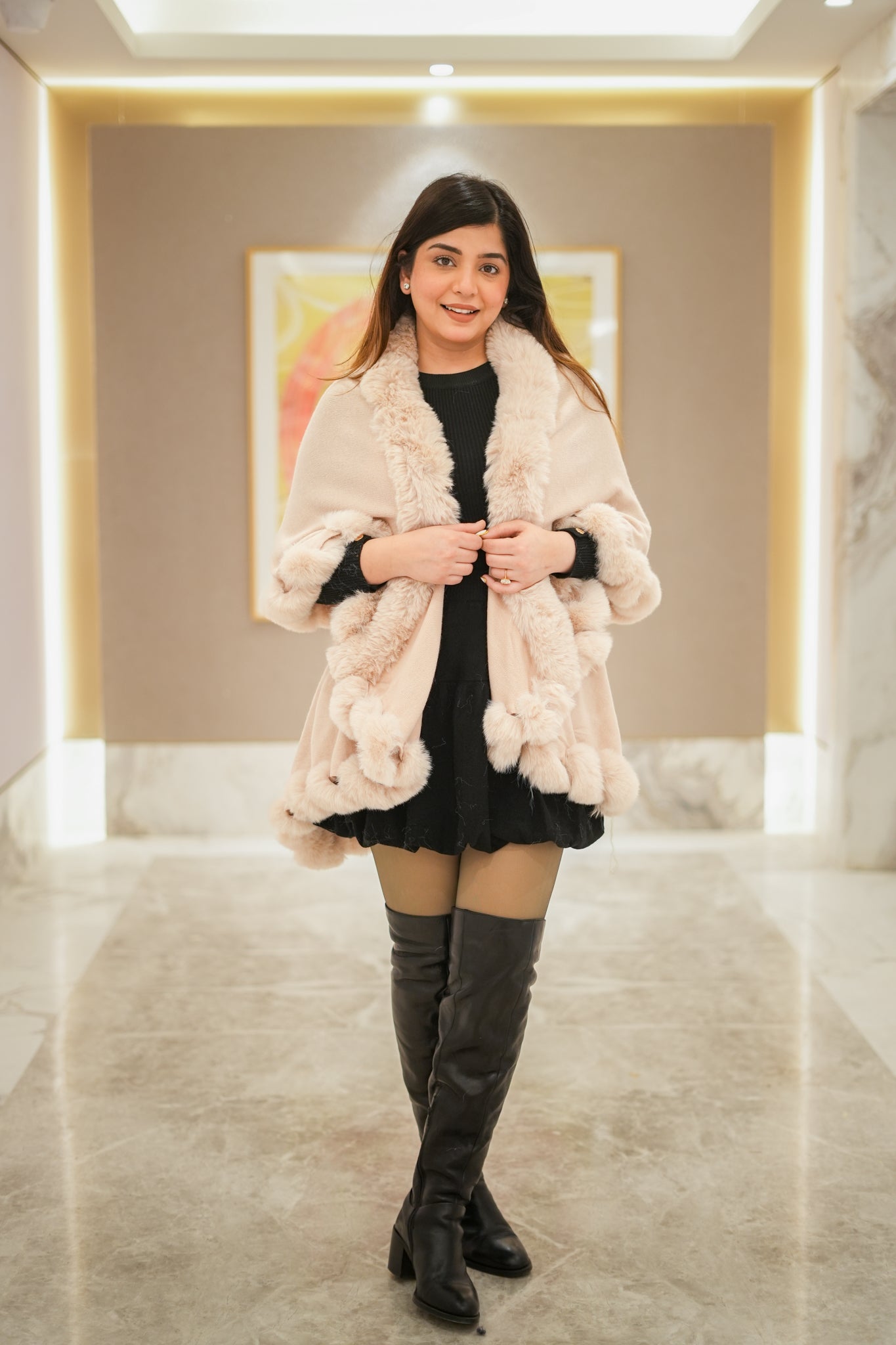 Cressida Woollen Furr Cape