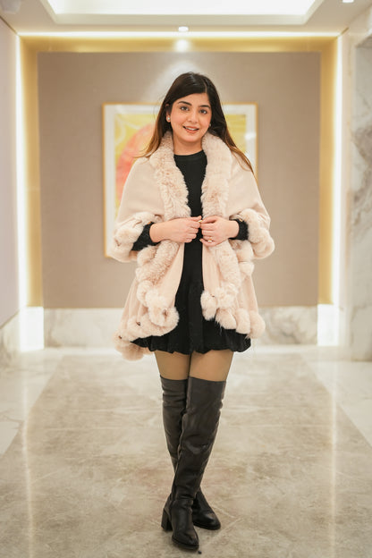 Cressida Woollen Furr Cape