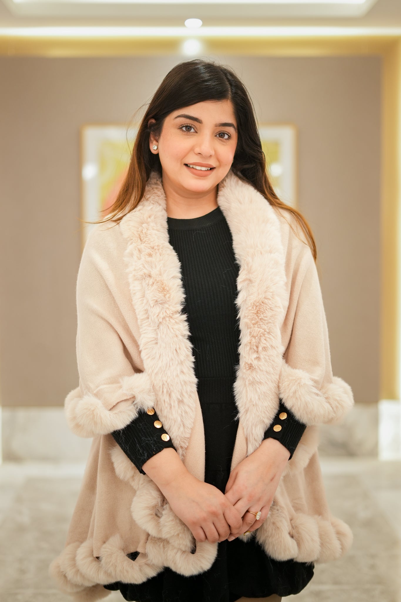 Cressida Woollen Furr Cape