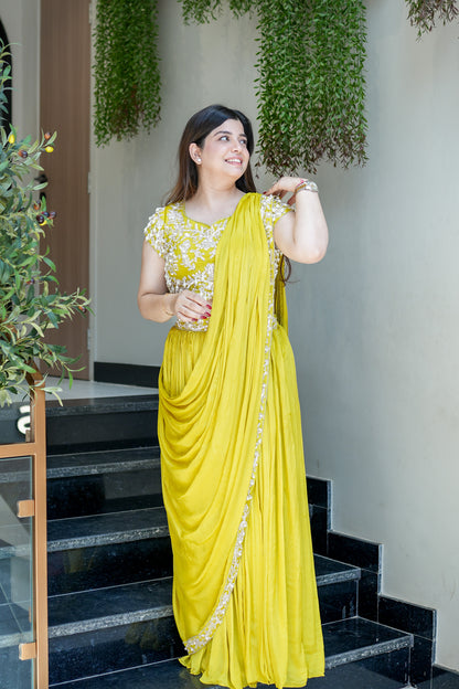 Adah Embroidered Drape Saree