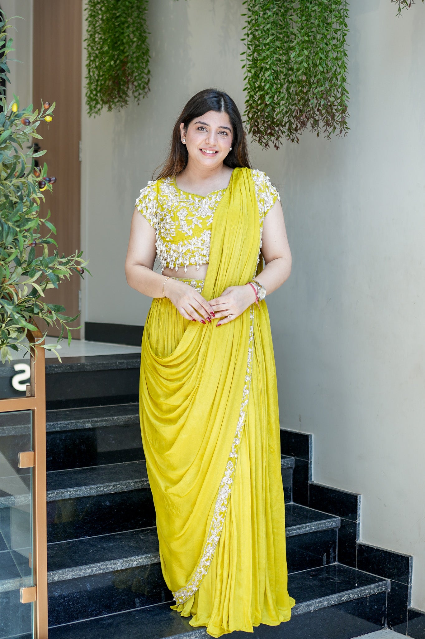 Adah Embroidered Drape Saree