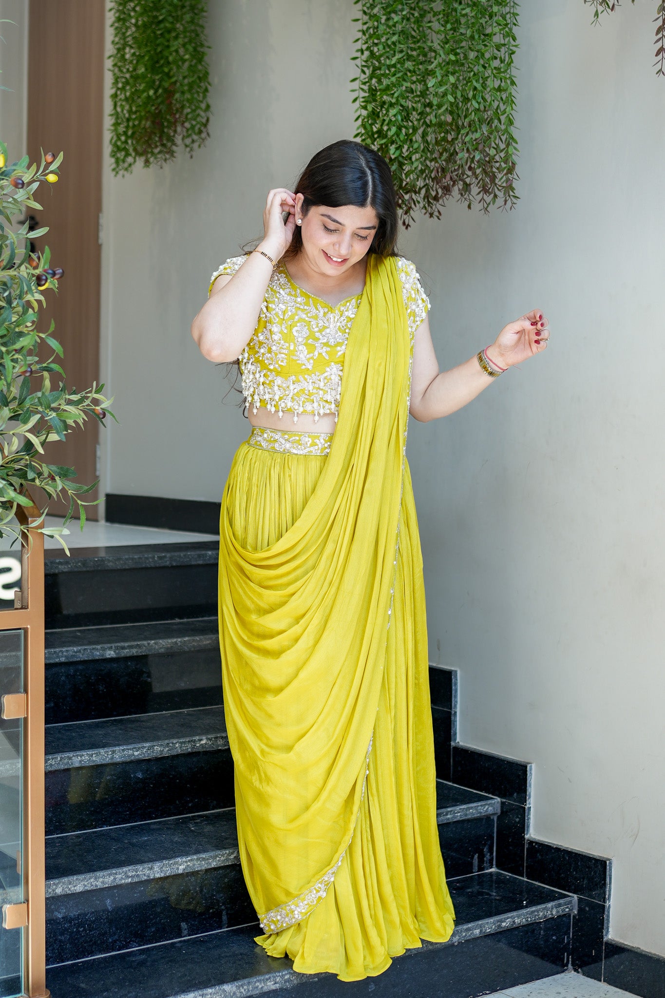 Adah Embroidered Drape Saree