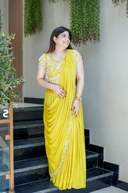 Adah Embroidered Drape Saree