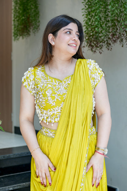 Adah Embroidered Drape Saree