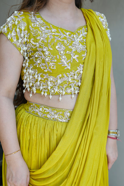 Adah Embroidered Drape Saree