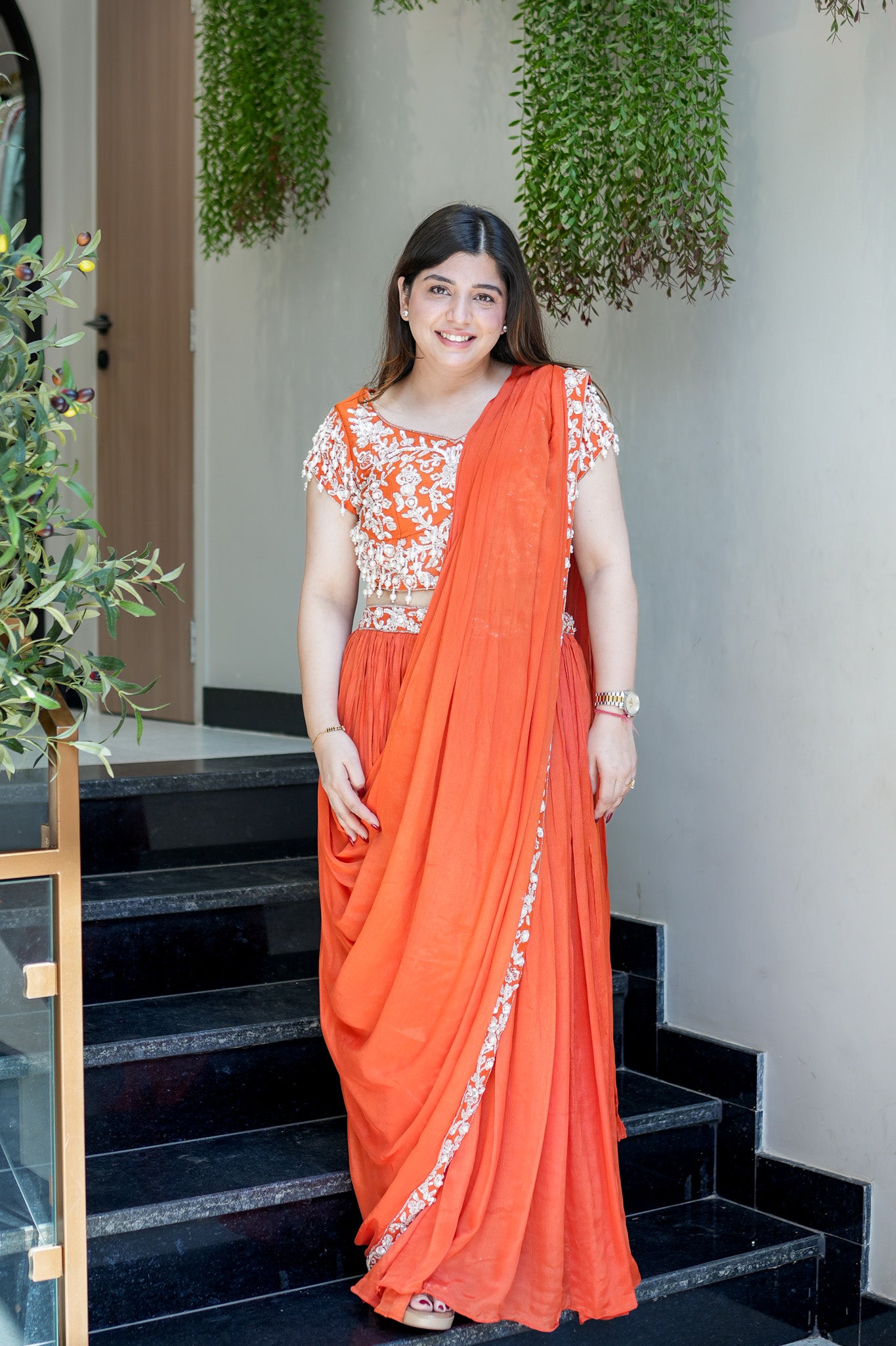 Adah Embroidered Drape Saree