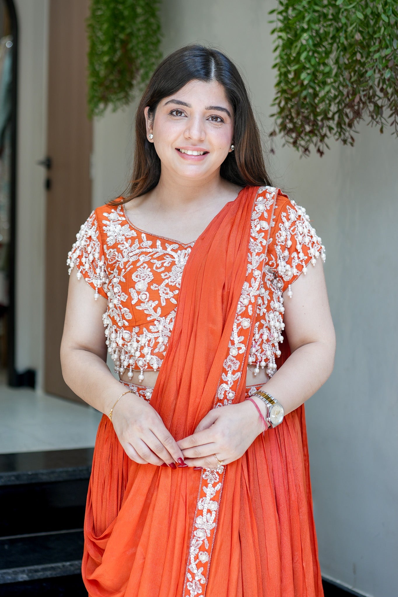 Adah Embroidered Drape Saree