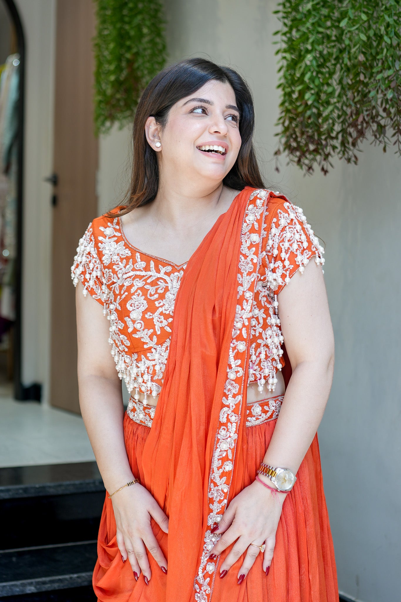 Adah Embroidered Drape Saree