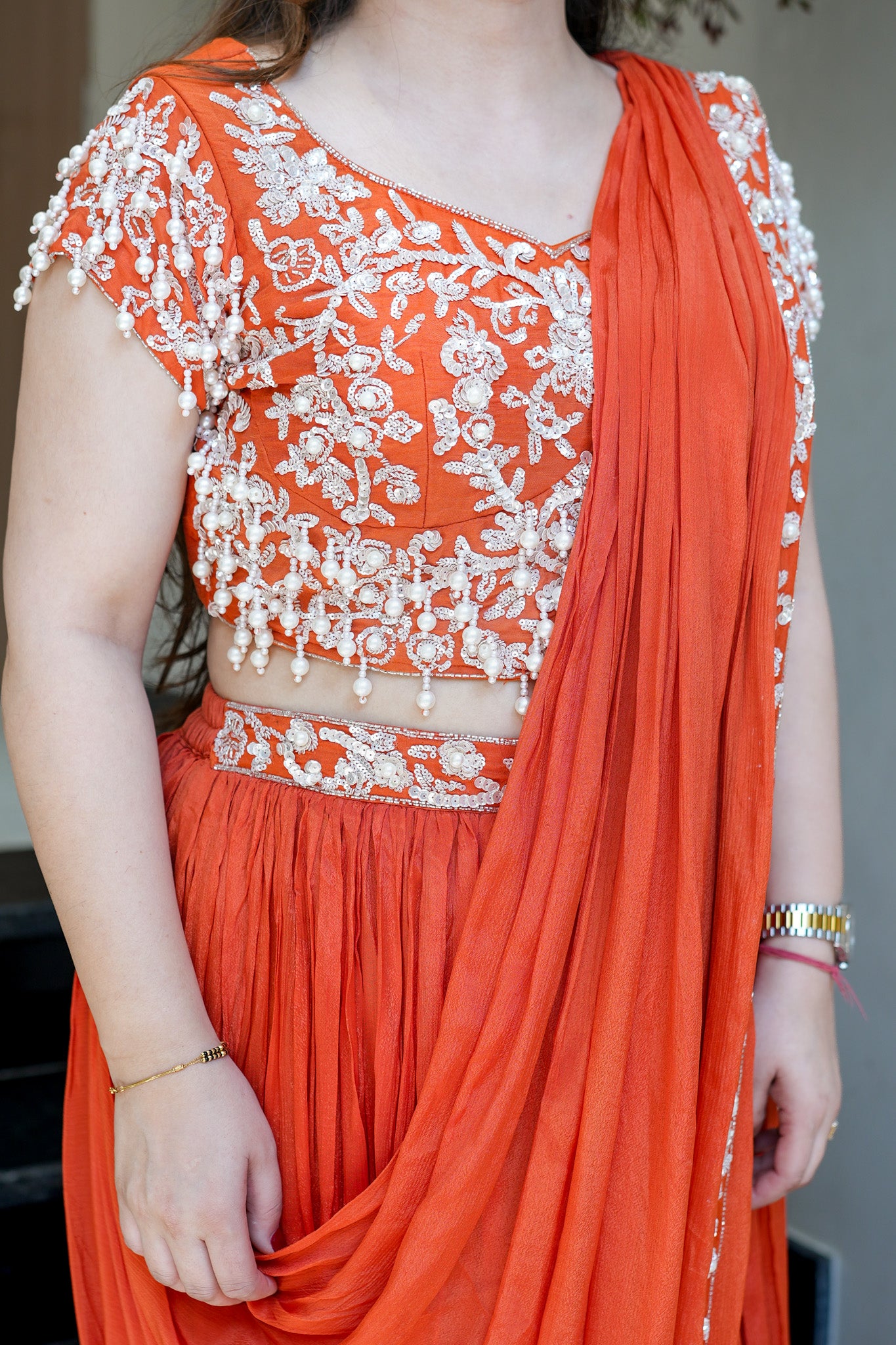 Adah Embroidered Drape Saree