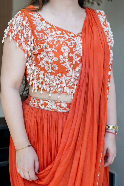 Adah Embroidered Drape Saree