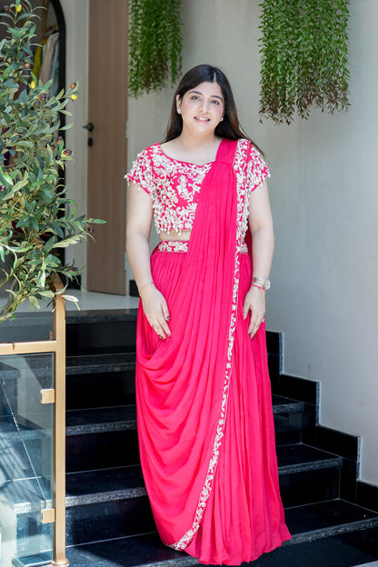 Adah Embroidered Drape Saree