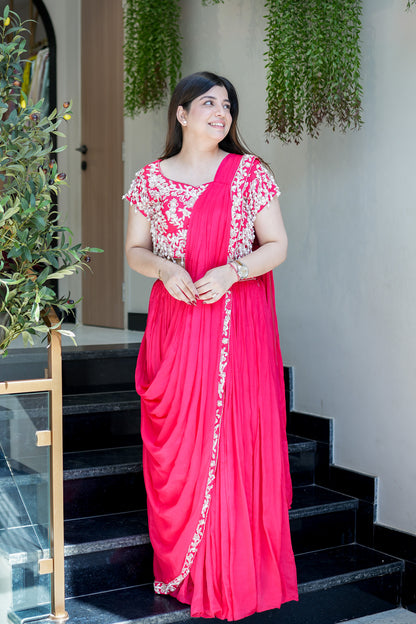 Adah Embroidered Drape Saree