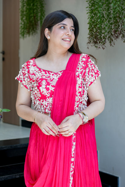 Adah Embroidered Drape Saree